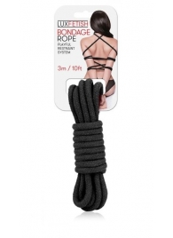 Черная хлопковая веревка для связывания - 3 м. - Lux Fetish - купить с доставкой в Королеве