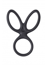 Черное тройное кольцо на пенис Kraken - A-toys - в Королеве купить с доставкой