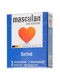 Презервативы с пупырышками Masculan Dotted - 3 шт. - Masculan - купить с доставкой в Королеве