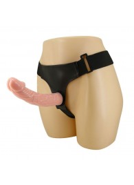 Гладкий фаллоимитатор с крупной головкой на ремешках - 19,7 см. - Baile - купить с доставкой в Королеве