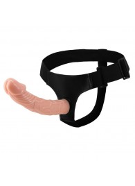 Гладкий фаллоимитатор с крупной головкой на ремешках - 19,7 см. - Baile - купить с доставкой в Королеве