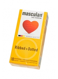 Презервативы с колечками и пупырышками Masculan Ribbed+Dotted - 10 шт. - Masculan - купить с доставкой в Королеве