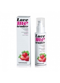 Съедобное согревающее массажное масло Love Me Tender Strawberry с ароматом клубники - 100 мл. - Love to Love - купить с доставкой в Королеве
