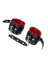 Черно-красные оковы из натуральной кожи - Pecado - купить с доставкой в Королеве