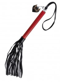 Черно-красная кожаная плеть - 50 см. - Pecado - купить с доставкой в Королеве
