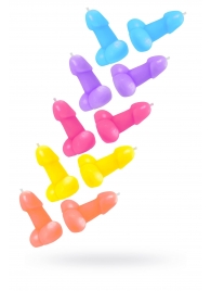 Набор из 10 разноцветных свечей в форме пениса - Pecado - купить с доставкой в Королеве