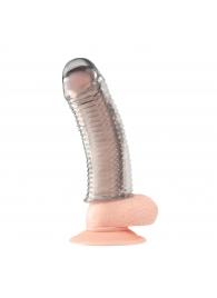 Текстурированная насадка на пенис Clear Textured Penis Enhancing Sleeve Extension - 16,5 см. - BlueLine - в Королеве купить с доставкой