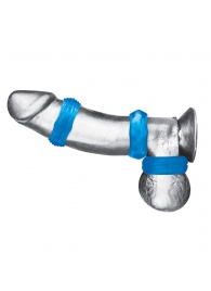 Комплект из трех голубых колец для эрекции 3-Pack Nuts   Bolts Stretch Cock Ring Set - BlueLine - в Королеве купить с доставкой
