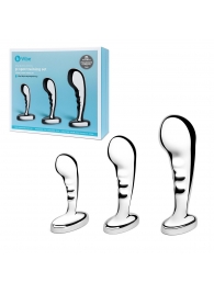 Набор из 3 стальных стимуляторов простаты Stainless Steel P-spot Training Set - b-Vibe - в Королеве купить с доставкой