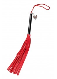 Красно-черная кожаная плеть - 50 см. - Pecado - купить с доставкой в Королеве