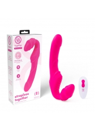 Розовый безремневой страпон на радиоуправлении Strapless Together - 22 см. - Together Toy - купить с доставкой в Королеве