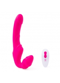 Розовый безремневой страпон на радиоуправлении Strapless Together - 22 см. - Together Toy - купить с доставкой в Королеве
