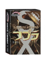 Суженные к основанию презервативы Sagami Xtreme COBRA - 3 шт. - Sagami - купить с доставкой в Королеве