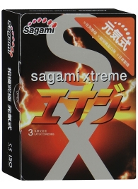 Презервативы Sagami Xtreme ENERGY с ароматом энергетика - 3 шт. - Sagami - купить с доставкой в Королеве