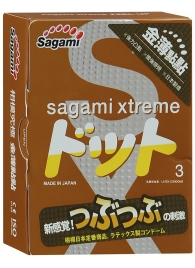 Презервативы Sagami Xtreme FEEL UP с точечной текстурой и линиями прилегания - 3 шт. - Sagami - купить с доставкой в Королеве