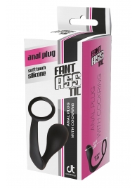 Черное эрекционное кольцо с анальной пробкой Anal Plug With Cockring - Dream Toys - в Королеве купить с доставкой
