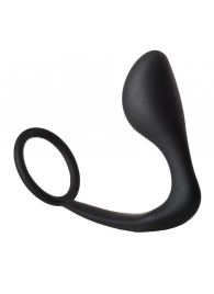 Черное эрекционное кольцо с анальной пробкой Anal Plug With Cockring - Dream Toys - в Королеве купить с доставкой