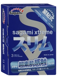 Розовые презервативы Sagami Xtreme FEEL FIT 3D - 3 шт. - Sagami - купить с доставкой в Королеве