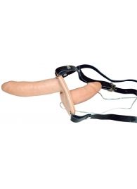 Телесный женский страпон с вагинальной пробкой Strap-On Duo - 15 см. - Orion - купить с доставкой в Королеве