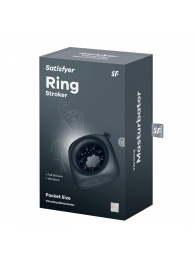Черный мужской вибромассажер Ring Stroker - Satisfyer - в Королеве купить с доставкой