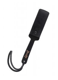 Черный твердый пэддл из натуральной кожи и дерева - 33 см. - Pecado - купить с доставкой в Королеве