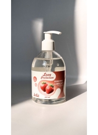 Лубрикант на водной снове Love Protection Strawberry с ароматом клубники - 300 мл. - Lola Games - купить с доставкой в Королеве