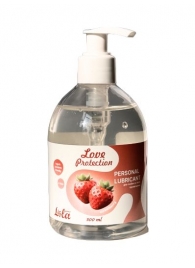 Лубрикант на водной снове Love Protection Strawberry с ароматом клубники - 300 мл. - Lola Games - купить с доставкой в Королеве