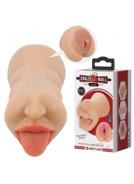 Телесный двусторонний мастурбатор Sarah - ротик и вагина - Baile - в Королеве купить с доставкой