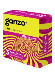 Презервативы с анестетиком для продления удовольствия Ganzo Long Love - 3 шт. - Ganzo - купить с доставкой в Королеве