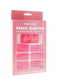 Набор из 7 розовых насадок на пенис ONE-A-DAY PENIS SLEEVES PINK - Seven Creations - в Королеве купить с доставкой