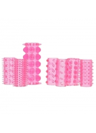 Набор из 7 розовых насадок на пенис ONE-A-DAY PENIS SLEEVES PINK - Seven Creations - в Королеве купить с доставкой