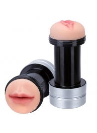 Двусторонний мастурбатор REALSTUFF 2 IN 1 HUMMER MOUTH   VAGINA - ротик и вагина - Dream Toys - в Королеве купить с доставкой