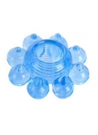 Голубая гелевая насадка-цветок - Toyfa Basic - в Королеве купить с доставкой