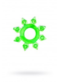 Зеленое эрекционное кольцо-звезда - Toyfa Basic - в Королеве купить с доставкой