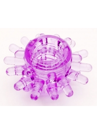 Фиолетовое гелевое эрекционное кольцо с шипиками - Toyfa Basic - в Королеве купить с доставкой