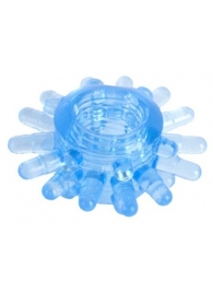 Голубая гелевая насадка с шипиками - Toyfa Basic - в Королеве купить с доставкой