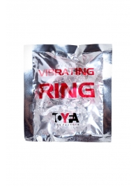 Прозрачное эрекционное кольцо с вибратором  и подхватом - Toyfa Basic - в Королеве купить с доставкой