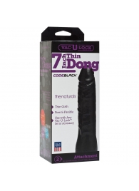 Насадка-фаллоимитатор для страпон-систем Vac-U-Lock CodeBlack 7 Inch Thin Dong - 18,3 см. - Doc Johnson - купить с доставкой в Королеве