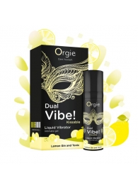 Съедобный жидкий вибратор Dual Vibe! со вкусом лимонного джина с тоником - 15 мл. - ORGIE - купить с доставкой в Королеве
