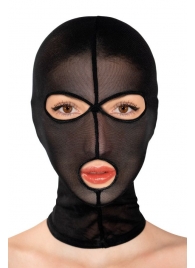 Черная сетчатая маска на голову с отверстиями для глаз и рта - Fetish Tentation - купить с доставкой в Королеве