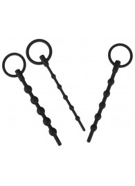 Набор из 3 черных силиконовых уретральных стимуляторов Training Set - Orion - купить с доставкой в Королеве