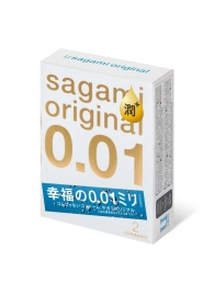 Увлажнённые презервативы Sagami Original 0.01 Extra Lub - 2 шт. - Sagami - купить с доставкой в Королеве