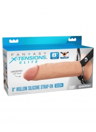 Полый страпон на ремнях 8’’ Hollow Silicone Strap-on - Pipedream - купить с доставкой в Королеве