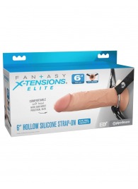 Полый страпон на ремнях 6’’ Hollow Silicone Strap-on - Pipedream - купить с доставкой в Королеве