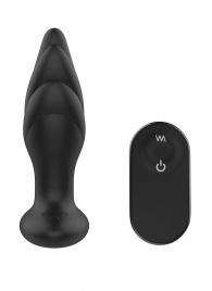 Черная анальная вибропробка Angelina Remote Rotating Plug - 14 см. - Dream Toys