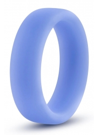 Голубое люминесцентное кольцо Silicone Glo Cock Ring - Blush Novelties - в Королеве купить с доставкой