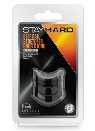 Черное эрекционное кольцо на мошонку Beef Ball Stretcher Snug X Long - Blush Novelties - в Королеве купить с доставкой