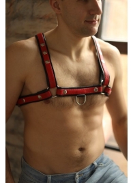 Черно-красная мужская портупея Black-Red - БДСМ Арсенал - купить с доставкой в Королеве