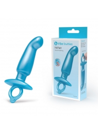 Голубая анальная пробка для массажа простаты Hither Silicone Prostate Plug - 14,3 см. - b-Vibe - в Королеве купить с доставкой