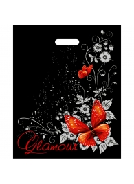 Черный пакет Glamour с вырубной ручкой (38х47 см) - Сима-Ленд - купить с доставкой в Королеве